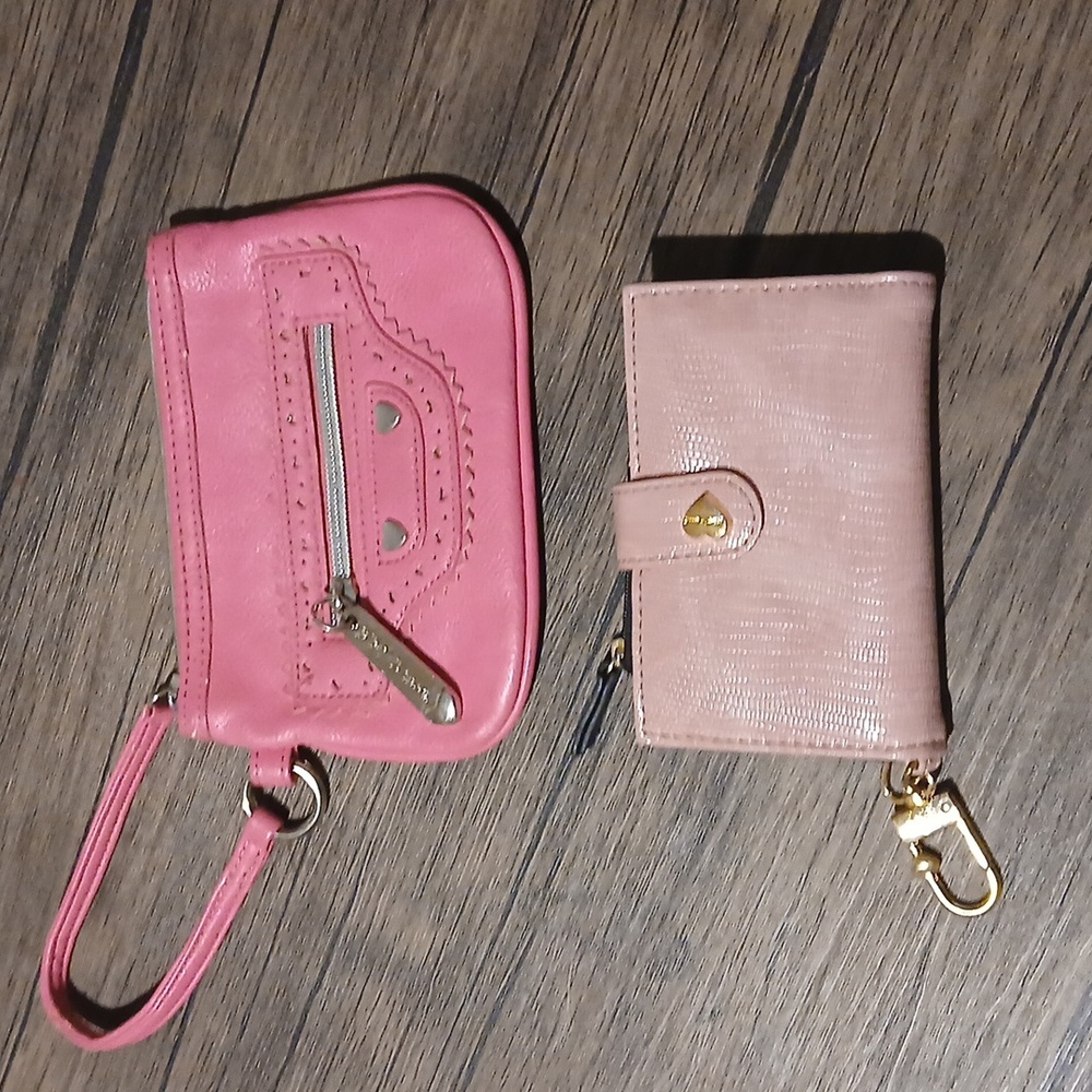 2 Betsey Johnson Wristlet Wallet Keychain Pink!!!